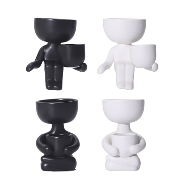 Abstrakte figurer Blomsterpotter Keramik vase SORT AA Sort Black AA