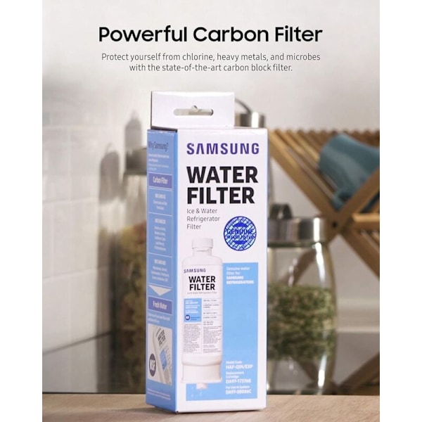 DA97-17376B Kjøleskap Vannfilter Kompatibelt med Samsung HAF-QIN/EXP, HAF-QIN, DA97-08006C, RF28R7351Xenon, RF23M8070backpack, WS645A (1 stk.) KLB