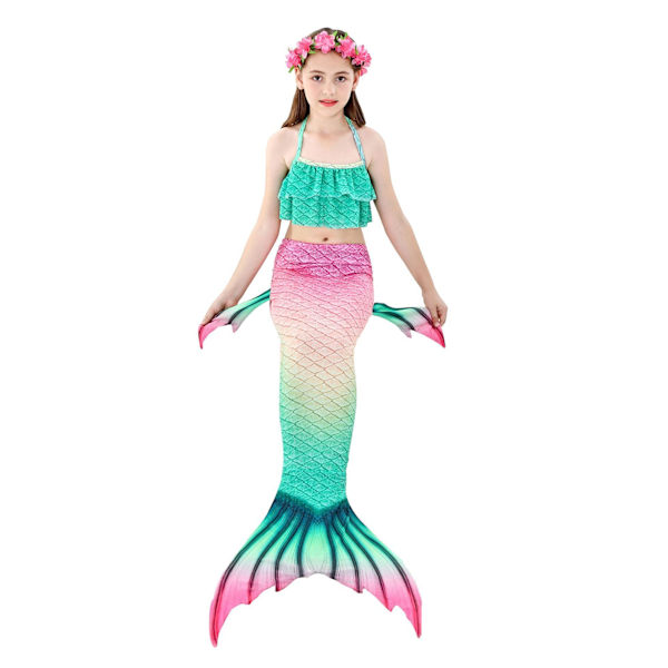 3-delad flicka sjöjungfru svans bikini baddräkt set STYLE 6 STYLE 6 110 cm