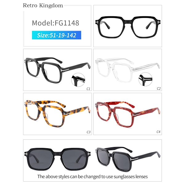 Grossist TF Tom för män optiska glasögon Ford Fashion Acetate glasögon kvinnor solglasögon receptbågar glasögon C4