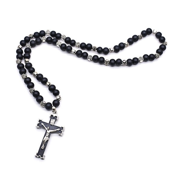 Rosenkrans halsband Jesus Kristus för kors hänge halsband legering vara