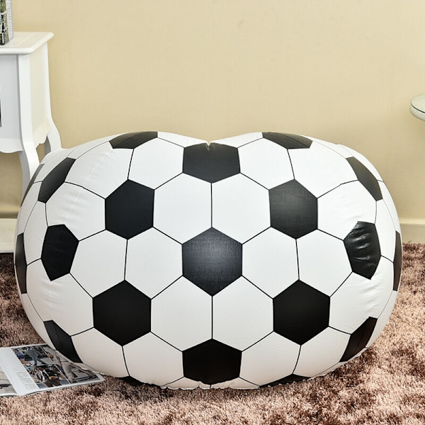 Oppblåsbar sofa Oppblåsbar flokket Lat Sofa Bean Bag Fotball Design Oppblåsbar stol Fotball Air Fan Strandstol Utendørs Utendørs Innendørs