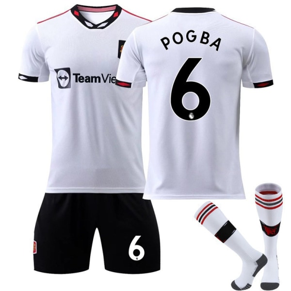 22-23 Red Devils borte hvit drakt nr. 7 Ronaldo fotballuniform 25 Sancho 10 Rashford barnesett med sokker Man L Away No. 8 + Socks XXL