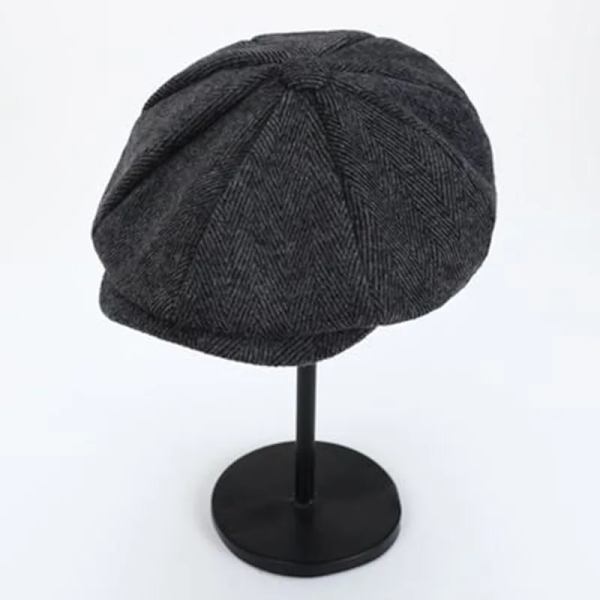 Retro Newsboy Caps Herr Caps för män Brittiska målarhattar Höst Vinter basker Herringbone Flat Cap Hip Hop basker Gorras khaki 1