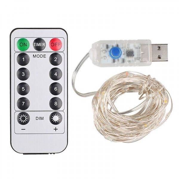 Ljusslinga, 50 LED USB-slinga i koppartråd för inomhus- och utomhusbelysning, sovrumsdekoration, bröllop, fest, jul, träddekoration
