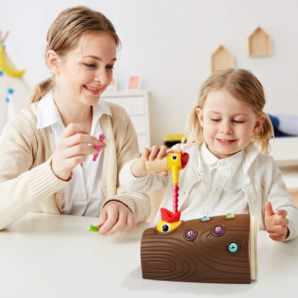 TOP BRIGHT Montessori-leker for 2-åringer - Magnetisk fuglematingslek for finmotorisk utvikling for gutter og jenter