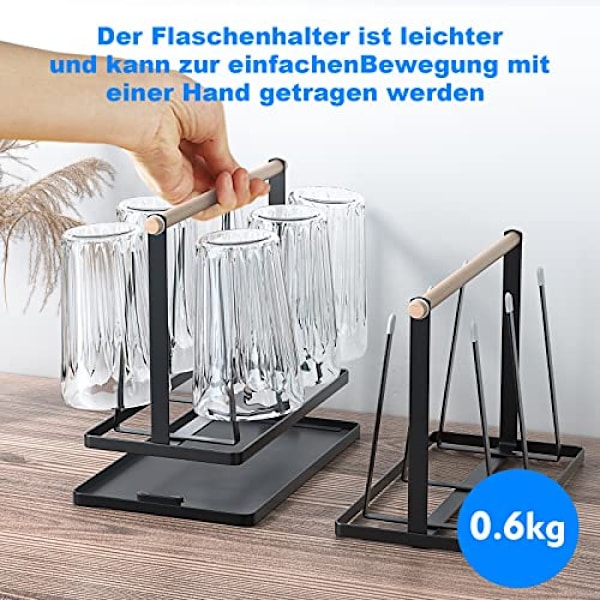 Sodastream-pullojen teline, 6 pullolle, irrotettavalla tippumatolla