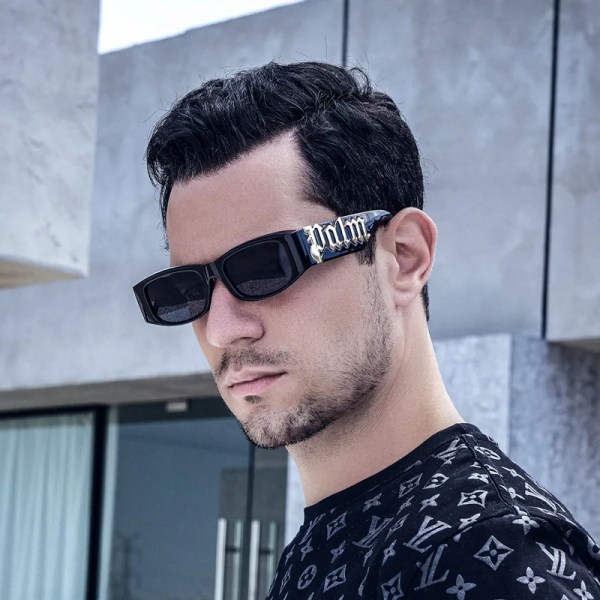 Muodikkaat klassiset retro pienet neliönmuotoiset aurinkolasit Muoti Metalli Retro Acetaatti miesten lasit luksus aurinkolasit Miehet Naiset Black Sunglasse