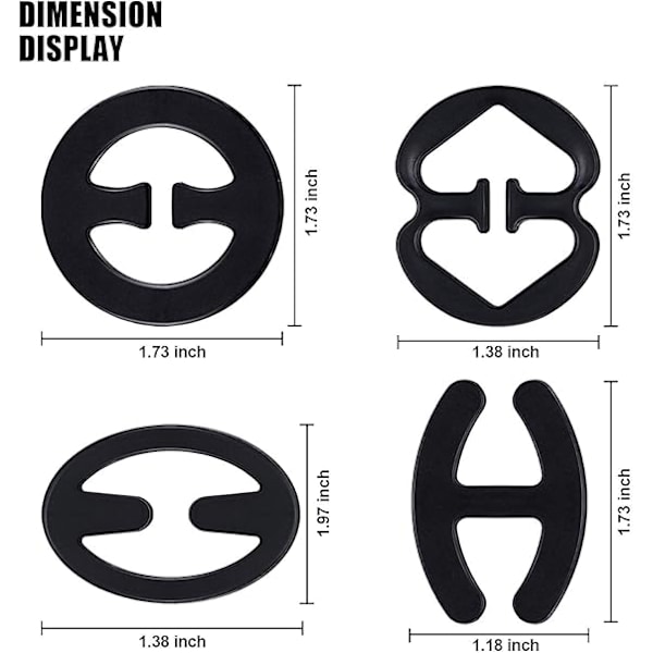BH-stroppklips, 12 stk. BH-stroppklips, sklisikre BH-stroppholdere, spenner BH-kløftkontrollklips