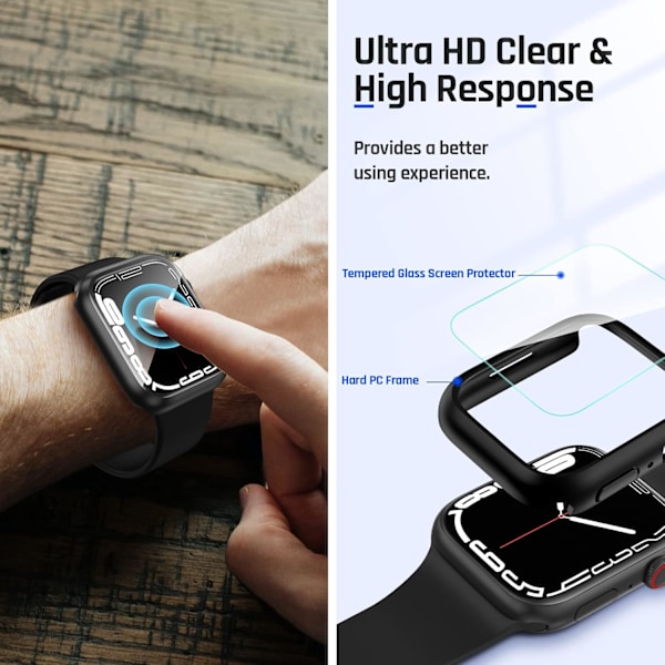 Vandtæt etui designet til Apple Watch 38 mm sort Black 38 mm