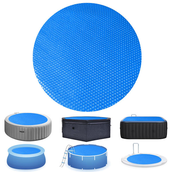 Solvärmepoolöverdrag, runda poolöverdrag för pooler i marken och ovan mark, kraftiga bubbelpoolöverdrag för bubbelpooler, flytande termisk filt 300x300cm