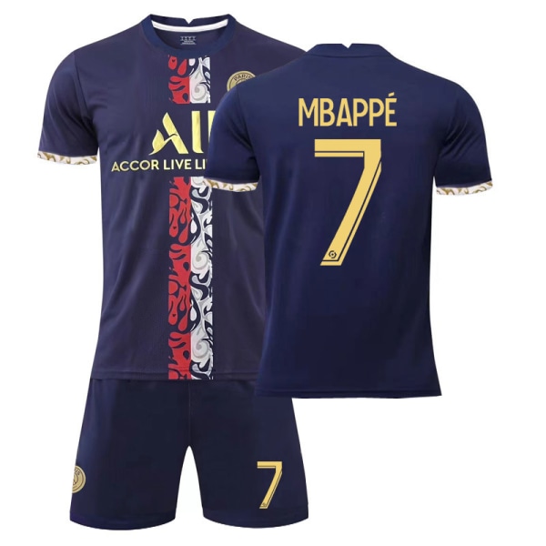 23 Paris træningstrøje i guld nr. 30 Messi nr. 7 Mbappe nr. 10 Neymar fodbolduniform Special Edition No.7 M