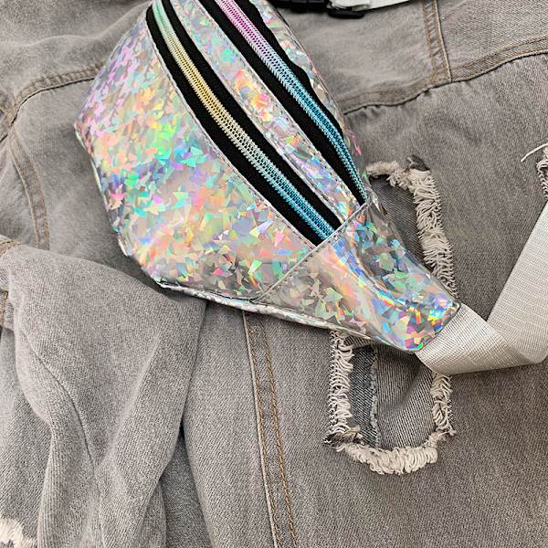Fanny Pack lapsille, kimalteleva vyölaukku kiiltävä laukku säädettävällä