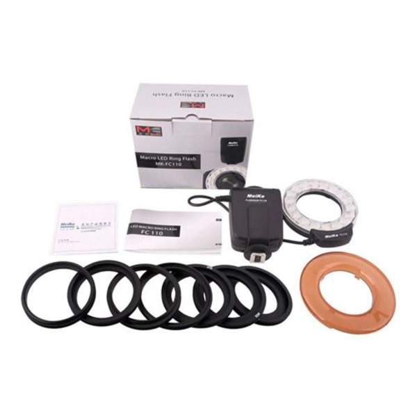 Meike fc110 makro rengasvalo Canonille, Nikonille, Pentaxille ja Panille