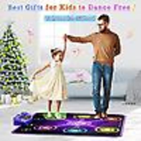 Dansematte til Børn 4-8-12 År, Lysende Dansematte Julegave Fødselsdagsgave, Bluetooth Musik Dansematte Legetøj