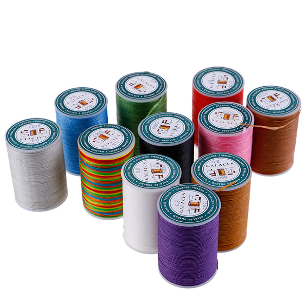 PC-vaxat tråd 0,8 mm 90 m polyester snöre Sytråd Multicolored