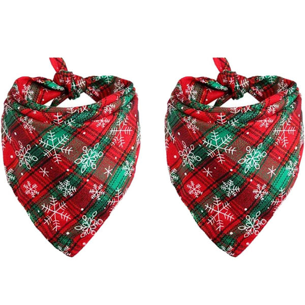 Pakke med julebandana for hund og katt, Buffalo Check Flannel Bibs Form1 KLB