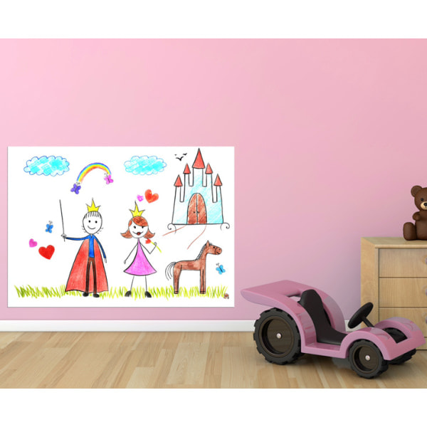 Selvklæbende whiteboard 200x45cm Hvid one size