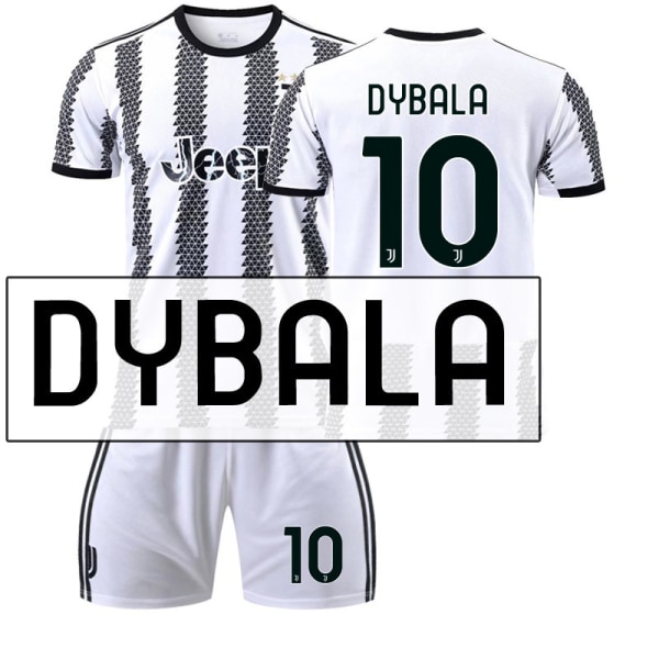 22-23 Ny version Juventus nr 7 Hovey nr 10 Pogba 22 Di Maria 10 Dybala fotbollströja set 2223 Juventus No. 10 Dybala #22