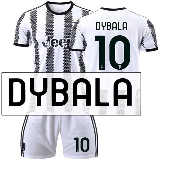 22-23 Ny version Juventus nr 7 Hovey nr 10 Pogba 22 Di Maria 10 Dybala fotbollströja set 2223 Juventus No. 10 Dybala #28