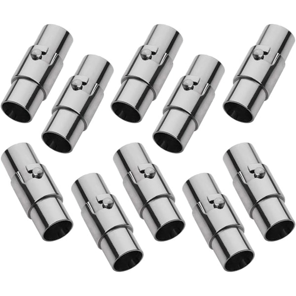 10 stk Magnetiske Smykkespenner for Lærhalskjede Armbånd Snord End Caps for Smykkeproduksjon (Svart, 6mm)