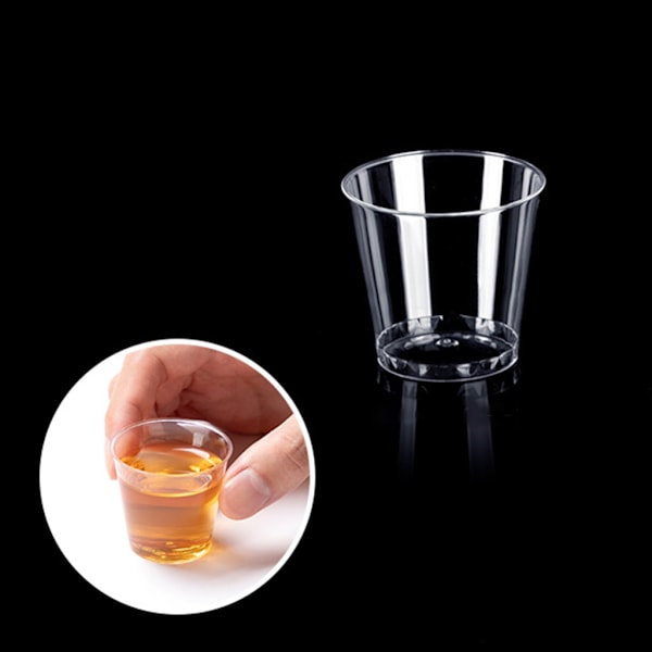 100 stk. Gjenbrukbare Plast Shotglass 30ml Shot Kopper for Fest Klart Shotglass Sterke Holdbare Kopper for Banketter Fest