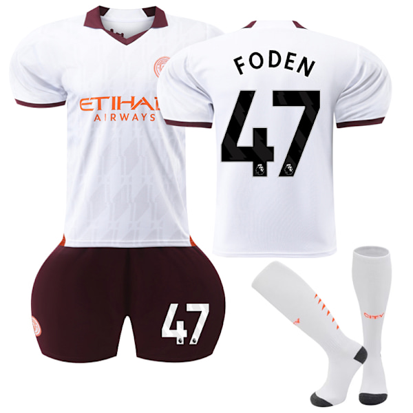 23-24 Manchester City Away Børnefodboldsæt nr. 47 Foden 22