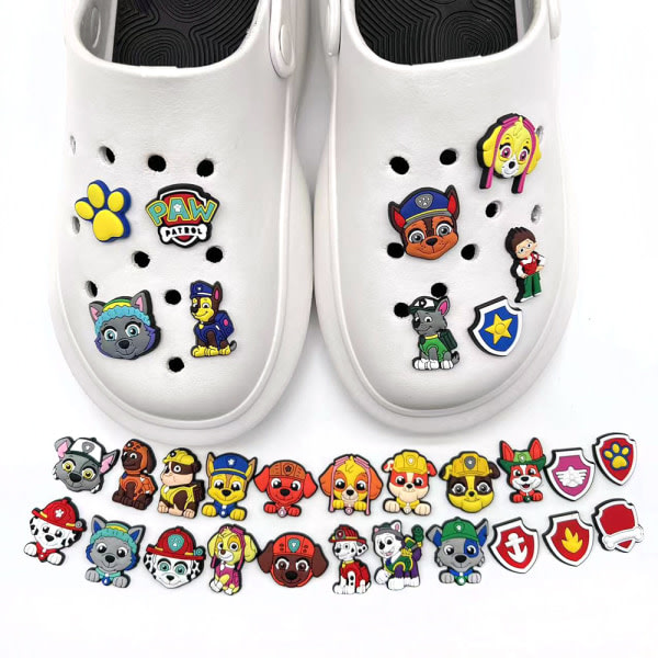 31 stk Tegneserie DIY Tegneserie Paw Patrol Serie Crocs PVC Skotilbehør