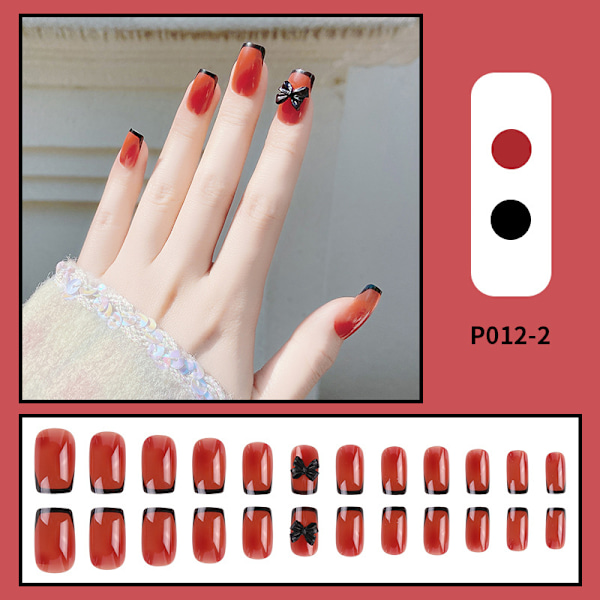 Lyhyet tekonkynnet, painettavat kynnet, 8 laatikkoa Full Cover Shiny Squa