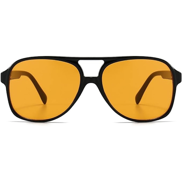 Vintage Aviator aurinkolasit naisille ja miehille 70-luvun lasit Retro Oversized keltaiset linssikuoret