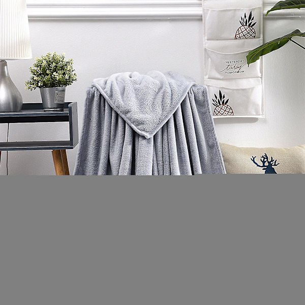 Falsk Pels Fleece Tæppe Stor Sofa Mink Seng Seng Blød Varmt Dobbelt & King Størrelse Fk[C] Grey