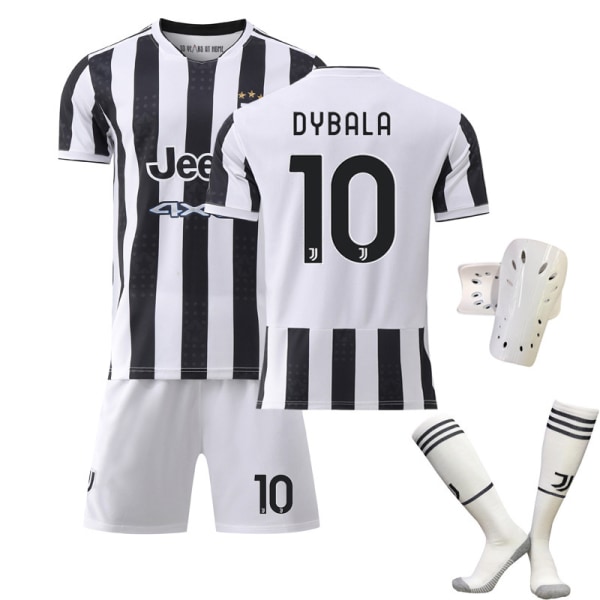 21-22 Ny Juventus Hemmatröja Set Nr 7 Vlahovic Tröja Nr 10 Dybala Tröja med Strumpor 2122 Juventus No.7 M#