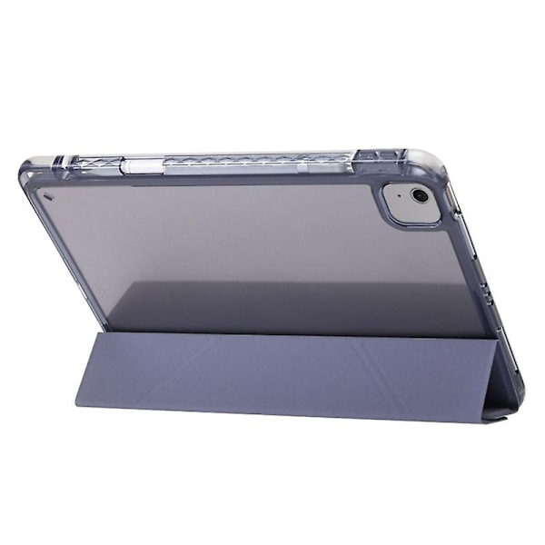 PU Læder Etui til iPad Air 11 (2024) Origami Stativ Transparent Tablet Etui - Sort-WELLNGS Black