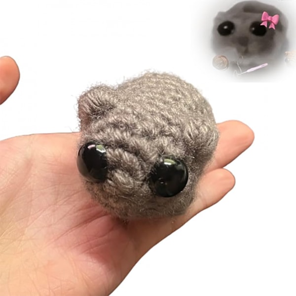 Tiktok Meme Trist Hamster Plys, Hæklet Trist Hamster, Meme Trist Hamster Par Nøglering Sød Coquette H 3pcs hamsters