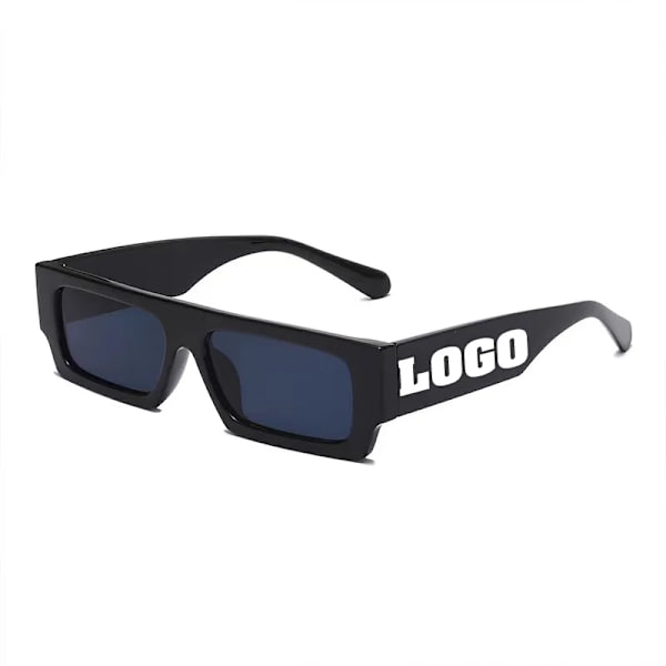 Muokatut metallilogolla varustetut muodikkaat suorakaiteen muotoiset retrosaurinkolasit, klassiset vintage-brändin suunnittelemat aurinkolasit, ylelliset huippuluokan aurinkolasit C2 Fashion Sunglasses