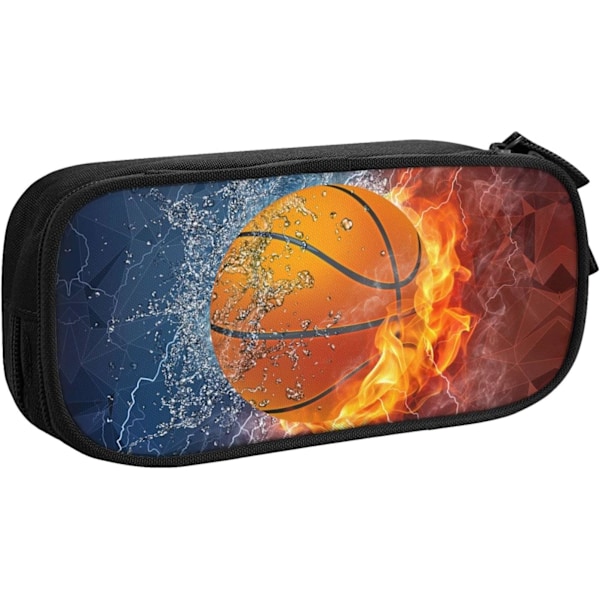 Basketboll Pennfodral för Sportpojkar och Flickor, Stor Kapacitet Snyggt Svart Pennfodral med Blixtlås, Sport Pennfodral Skolmaterial Organizer Multifunktion Basketball