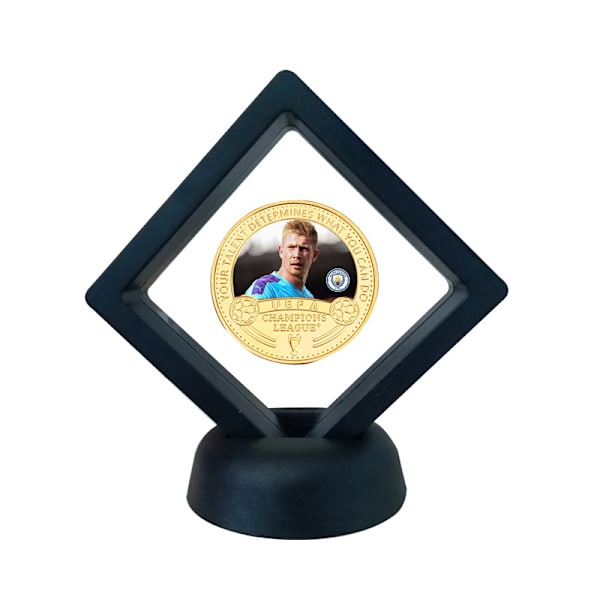 Premier League fodboldstjerner og klubber minde mønter, samleobjekter, gaver til fodboldfans Mbappe, Messi, Harland med ramme med ramme with frame De Bruyne