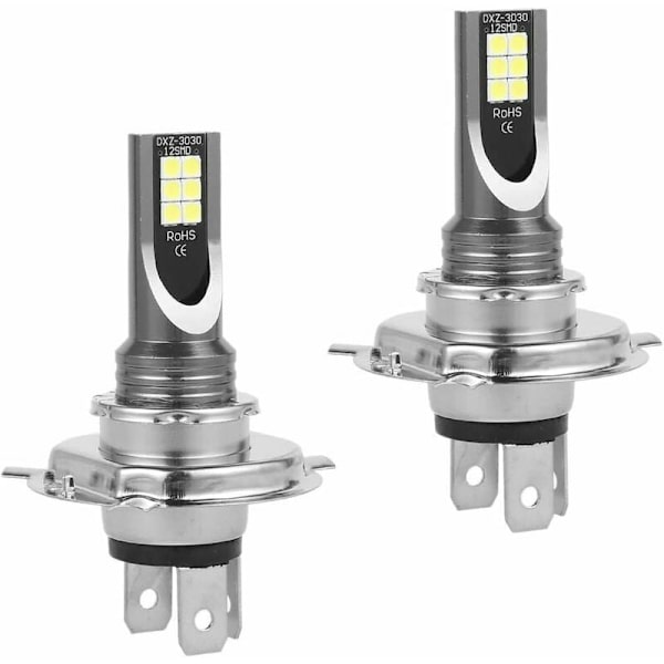 2 stk. H4 LED-forlygtepærer i en æske LED-lampevogn 50W/14000lm/IP68 vandtæt tågeforlygte 2 pærer 6000-6500K hvidt lys