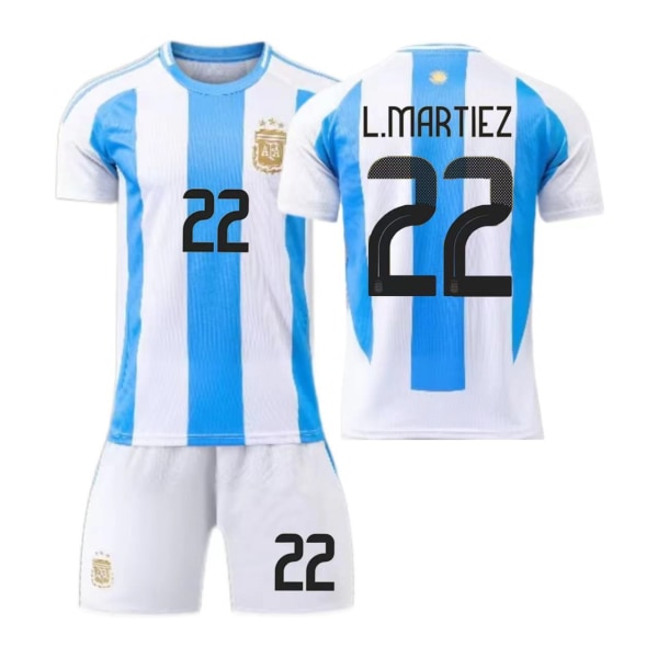 Amerikas cup - Argentina hemmatröja nr 10 Messi nr 11 Di Maria barn vuxen kostym sport No socks size 22 L