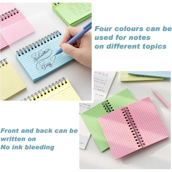 Indexkort, 400 st flash-kort, 5x3 tum repetitionskort, spiral multifärgade flash-kort skivkort skola lärande anteckningspapper memo Sc Flash Cards400
