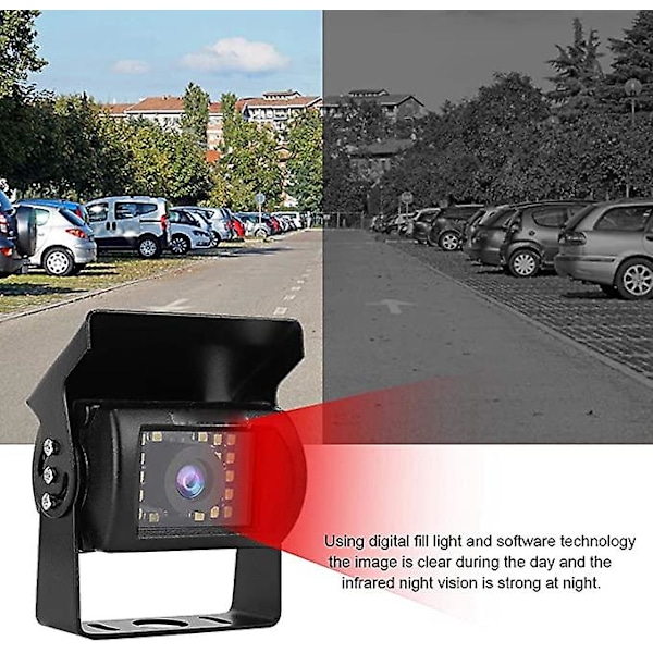 Backkamera, trådlös wifi bil hd backkamera med 24 led-lampor, infraröd nattvision + vattentät ip66