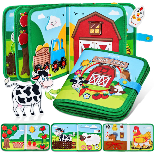Montessori Aktivitetsbrett for Småbarn - Gårdsdyr Historieaktivitetsbok Sinnsleke Førskolelæring Finmotoriske Reiseaktiviteter (FMY) Farm Story Book