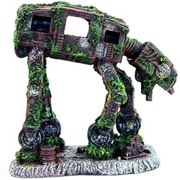 Dekorative ornamenter Kreativ akvarielandskabelig bil robot hund Transformers tema fisketank ornamenter harpiks håndværk 15.5 * 8.5 * 14cm 1 stk grøn
