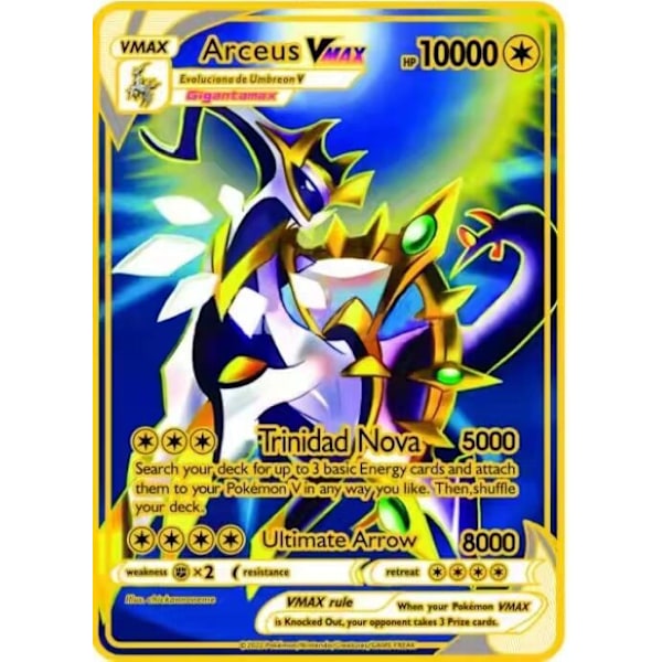 Cross-Border Dedikeret Ny Pocket Monster Spray Dragon Game Special Card Collection Metal Kort Regnbue Kort Sprog Gold 8