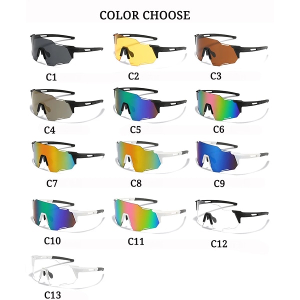 Ny design Ramlös Storlek Utomhus Cykel Cykling Solglasögon Vindtät Löpning 2024 Sport Solglasögon Män Kvinnor C11 cycling sunglasses