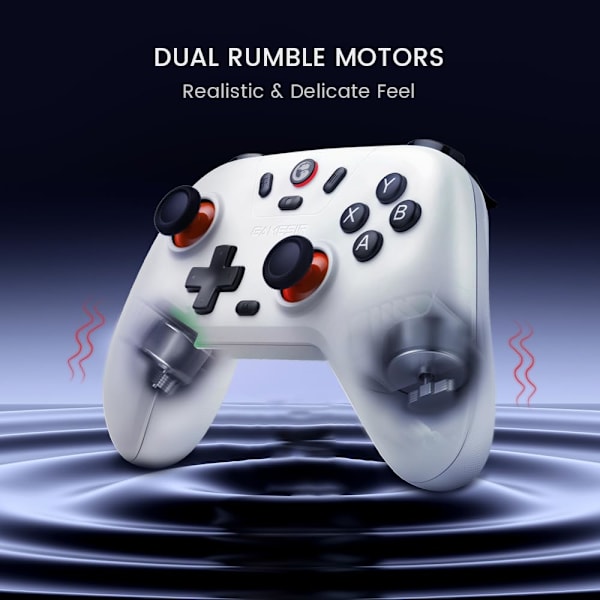 2,4g Trådløs Gamepad til Windows PC, iPhone, Android, Switch & Steam, Bluetooth Controller Hall Effect Trigger, Turbo, Rumble Vibration (Hvid) White