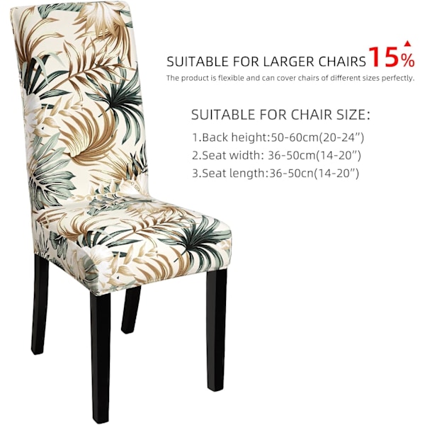 4-pack Julstolsöverdrag Elastiska Avtagbara Tvättade Matrum Blomma Mönster Flower Pattern 6