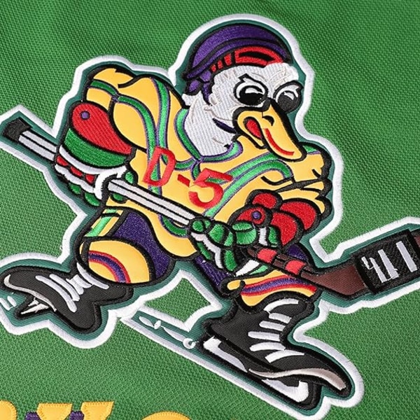 Herre Mighty Ducks 96 Charlie Conway 99 Adam Banks 33 Greg Goldberg Film Hockeytrøye Grønn 96 L