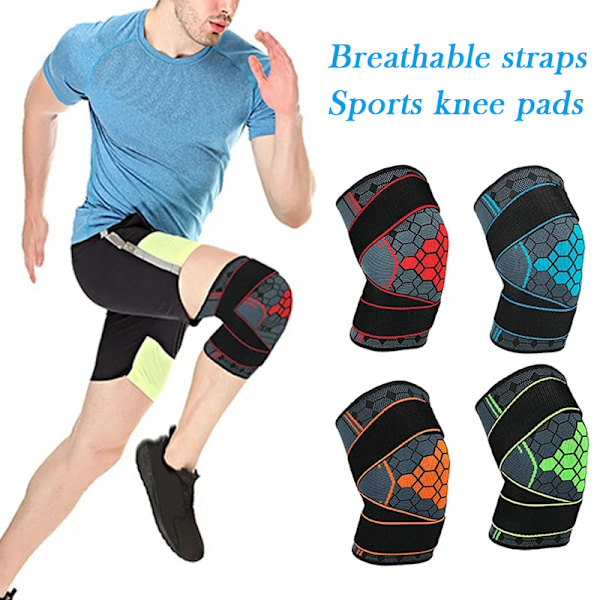 Sports Knestøtte Elastisk Støtte Kne Arm Kompresjonsbandasje for Trening Gym Gåing Himmelblå Himmelblå Sky Blue M