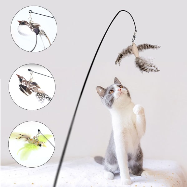 Simulerad fågel interaktiv katt leksak Rolig fjäderfä B（Suction cup style）
